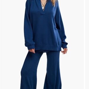 Free people Women's Drea Sweater & Pants Set Blue